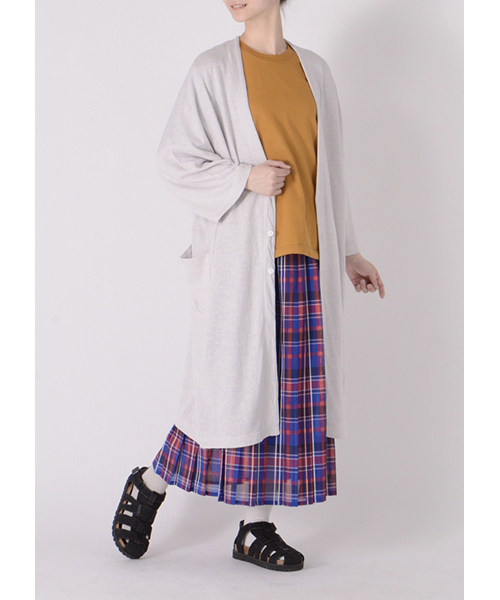 Ne-net（ネネット）の「シースルーチェック　スカート（スカート・レディース・ブルー/カーキ・02）」の21枚目の写真