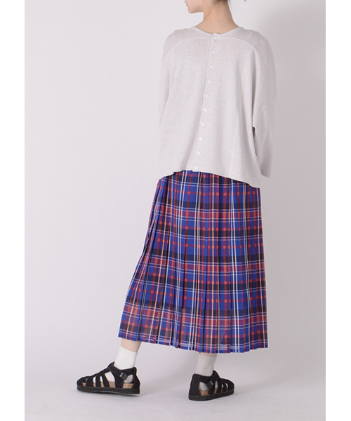 Ne-net（ネネット）の「シースルーチェック　スカート（スカート・レディース・ブルー/カーキ・02）」の13枚目の写真