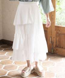 one after another NICE CLAUP | 異素材フリルティアードスカート(スカート)