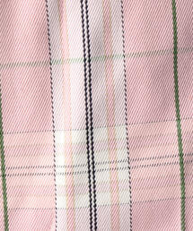 美品】ドゥロワー Drawer パンツ チェック ステッチ テーパード ピンク