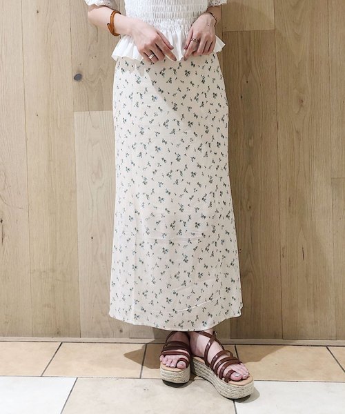 flower（フラワー）の「サムフラワースカート（スカート・レディース・ブラック/ベージュ・FREE）」の2枚目の写真