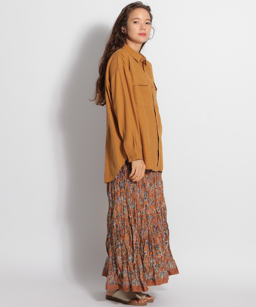 niko and...（ニコアンド）の「綿麻CPO薄羽織りシャツ（シャツ/ブラウス・レディース・レッド/アイボリー/カーキ/キャメル・MEDIUM/LARGE）」の7枚目の写真