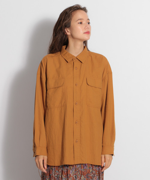 niko and...（ニコアンド）の「綿麻CPO薄羽織りシャツ（シャツ/ブラウス・レディース・レッド/アイボリー/カーキ/キャメル・MEDIUM/LARGE）」の9枚目の写真