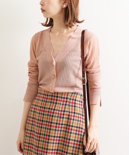 IENA LA BOUCLE(イエナラブークル)の「IENA LA BOUCLE Galaxy リブVネックカーディガン◆(カーディガン/ボレロ・レディース・ホワイト/ブラウン/ネイビー/ピンク・FREE)」の4枚目の写真