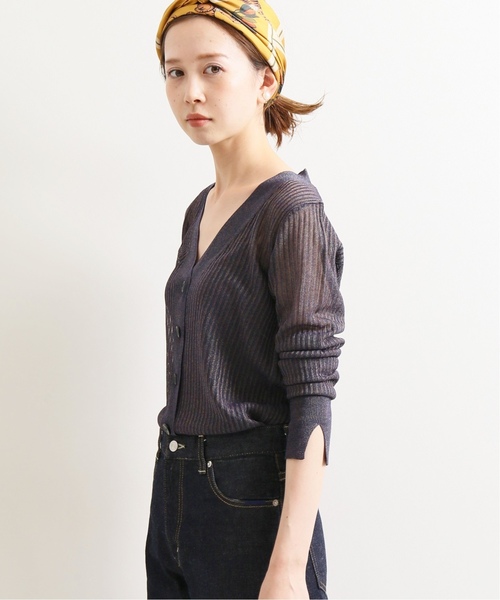 IENA LA BOUCLE(イエナラブークル)の「IENA LA BOUCLE Galaxy リブVネックカーディガン◆(カーディガン/ボレロ・レディース・ホワイト/ブラウン/ネイビー/ピンク・FREE)」の12枚目の写真