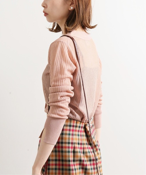 セール】IENA LA BOUCLE Galaxy リブVネックカーディガン  