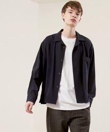 ブライトポプリンリラックスオープンカラーシャツ L/Sとろみシャツ Poplin Open Collar Shirt