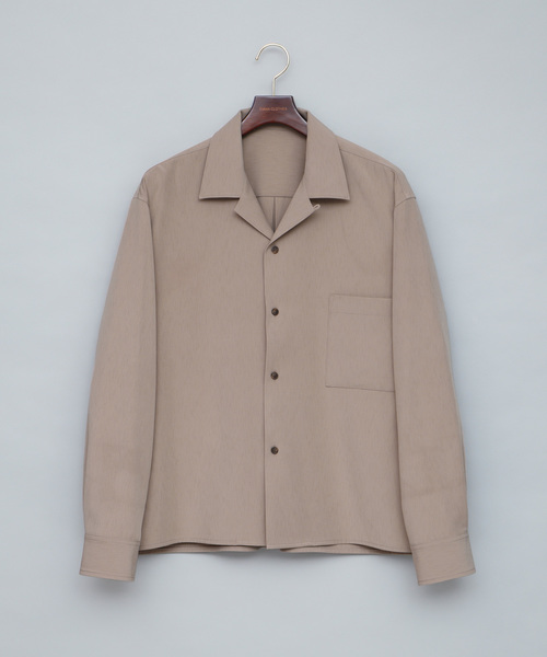 EMMA CLOTHES(エマクローズ)の「ブライトポプリンリラックスオープンカラーシャツ L/Sとろみシャツ Poplin Open Collar Shirt(シャツ/ブラウス・メンズ・ベージュ/ブラック/ダークネイビー/ダークグリーン/ダークブラウン/ライトグレー/サックスブルー/キャメル/バーガンディー/レンガ/ベージュ系その他/パープル系その他/ベージュ系その他2/グリーン系その他/グレイッシュベージュ・S/M/L/XL)」の17枚目の写真