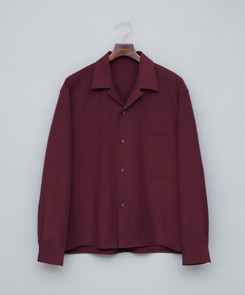 EMMA CLOTHES(エマクローズ)の「ブライトポプリンリラックスオープンカラーシャツ L/Sとろみシャツ Poplin Open Collar Shirt(シャツ/ブラウス・メンズ・ベージュ/ブラック/ダークネイビー/ダークグリーン/ダークブラウン/ライトグレー/サックスブルー/キャメル/バーガンディー/レンガ/ベージュ系その他/パープル系その他/ベージュ系その他2/グリーン系その他/グレイッシュベージュ・S/M/L/XL)」の21枚目の写真