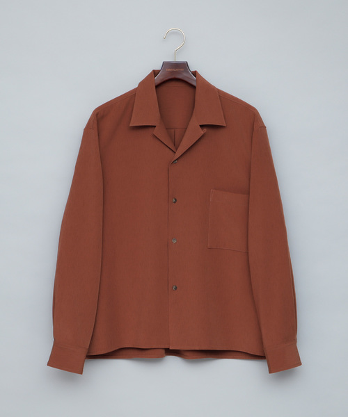 EMMA CLOTHES(エマクローズ)の「ブライトポプリンリラックスオープンカラーシャツ L/Sとろみシャツ Poplin Open Collar Shirt(シャツ/ブラウス・メンズ・ベージュ/ブラック/ダークネイビー/ダークグリーン/ダークブラウン/ライトグレー/サックスブルー/キャメル/バーガンディー/レンガ/ベージュ系その他/パープル系その他/ベージュ系その他2/グリーン系その他/グレイッシュベージュ・S/M/L/XL)」の22枚目の写真