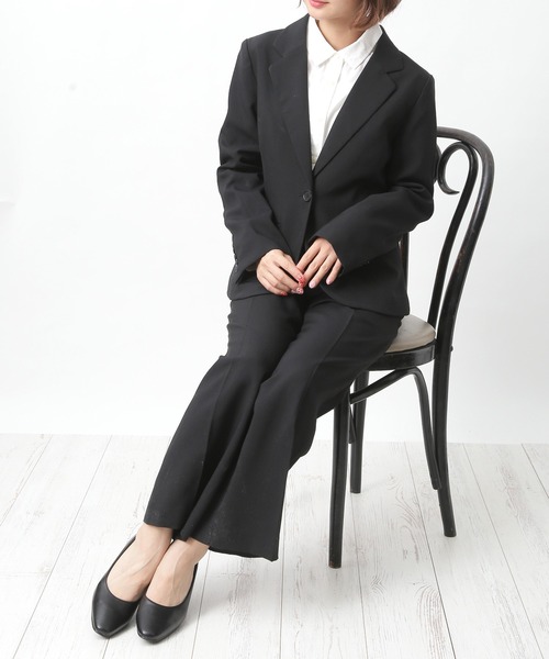 セール】[21.5~25.5cm展開] ポインテッドトゥ ブラック パンプス