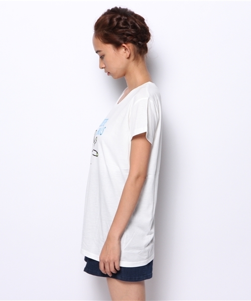 CIAOPANIC（チャオパニック）の「【Ciaopanic】刺繍ハンドTee（Tシャツ/カットソー・レディース・ホワイト/ネイビー・FREE）」の4枚目の写真