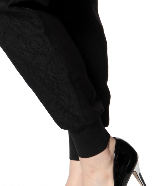 ASTRAET（アストラット）の「ASTRAET(アストラット) ジャカードスソリブパンツ◆（その他パンツ・レディース・ブラック・1/0/2）」の4枚目の写真