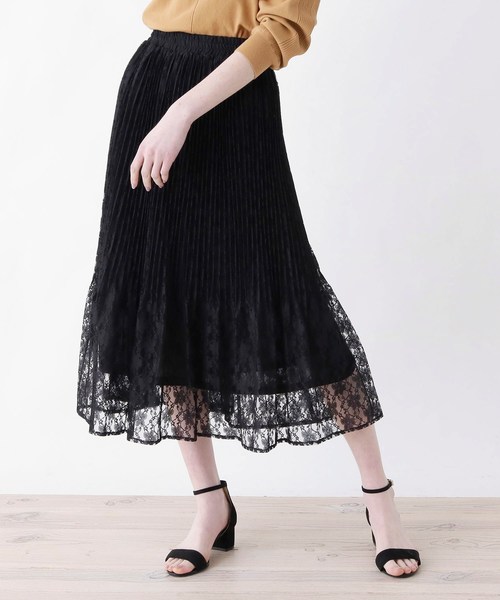 セール M L 消しプリーツフラワーチュールレーススカート スカート Dreskip ドレスキップ のファッション通販 Zozotown