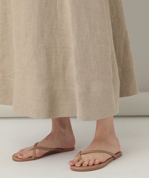 【美品】カレンソロジー　ベビーリネンハイウエストサロペットスカート 美品】カレンソロジー ベビーリネンハイウエストサロペット