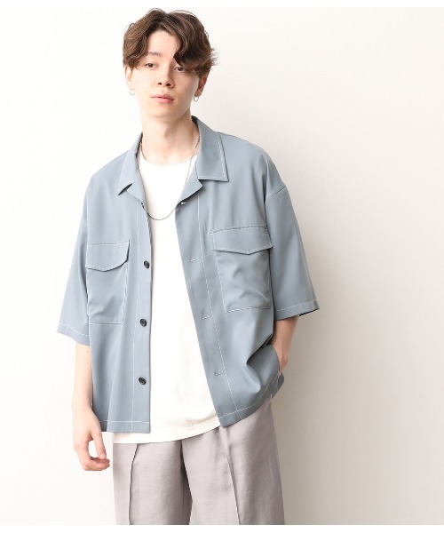 JUNRED（ジュンレッド）の「オープンカラーWポケットブルゾン（ブルゾン・メンズ・ブラック/ブルー・M/L）」の3枚目の写真