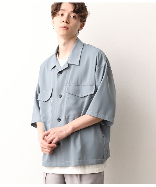 JUNRED（ジュンレッド）の「オープンカラーWポケットブルゾン（ブルゾン・メンズ・ブラック/ブルー・M/L）」の4枚目の写真