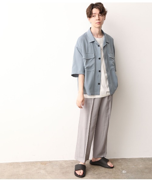 JUNRED（ジュンレッド）の「オープンカラーWポケットブルゾン（ブルゾン・メンズ・ブラック/ブルー・M/L）」の7枚目の写真