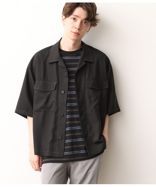 JUNRED（ジュンレッド）の「オープンカラーWポケットブルゾン（ブルゾン・メンズ・ブラック/ブルー・M/L）」の8枚目の写真