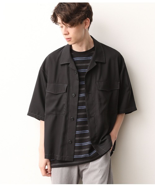 JUNRED（ジュンレッド）の「オープンカラーWポケットブルゾン（ブルゾン・メンズ・ブラック/ブルー・M/L）」の9枚目の写真