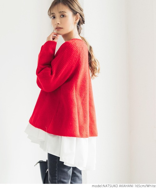 coca（coca）（コカ）の「ティアードフレアバンドカラーシャツ（シャツ/ブラウス・レディース・ホワイト/ブラウン/ブラック/ブルー・ONE SIZE/M/L）」の9枚目の写真