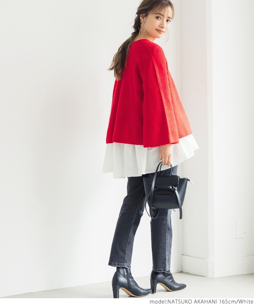 coca（coca）（コカ）の「ティアードフレアバンドカラーシャツ（シャツ/ブラウス・レディース・ホワイト/ブラウン/ブラック/ブルー・ONE SIZE/M/L）」の10枚目の写真