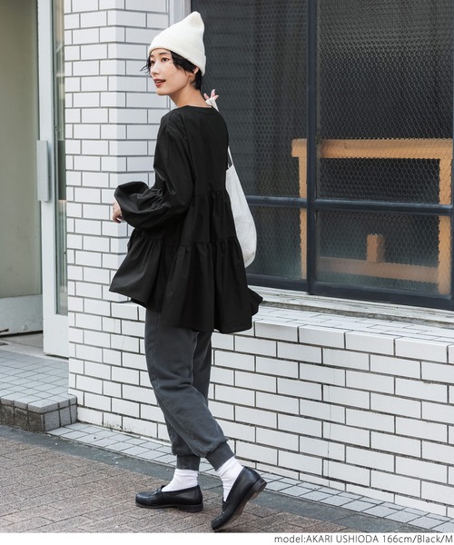 coca（coca）（コカ）の「ティアードフレアバンドカラーシャツ（シャツ/ブラウス・レディース・ホワイト/ブラウン/ブラック/ブルー・ONE SIZE/M/L）」の21枚目の写真