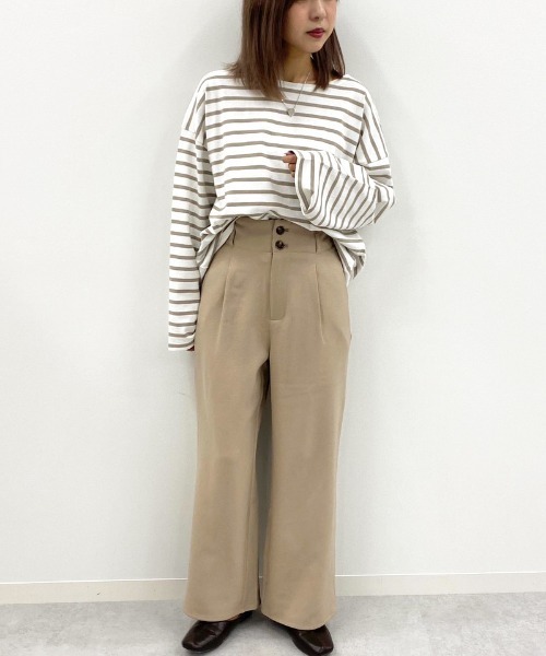 apres jour mignon(アプレジュールミニョン)の「タック入りストレートパンツ【ZOZOTOWN限定アイテム】(その他パンツ・レディース・ダークブラウン/ベージュ/モカ・フリー)」の16枚目の写真