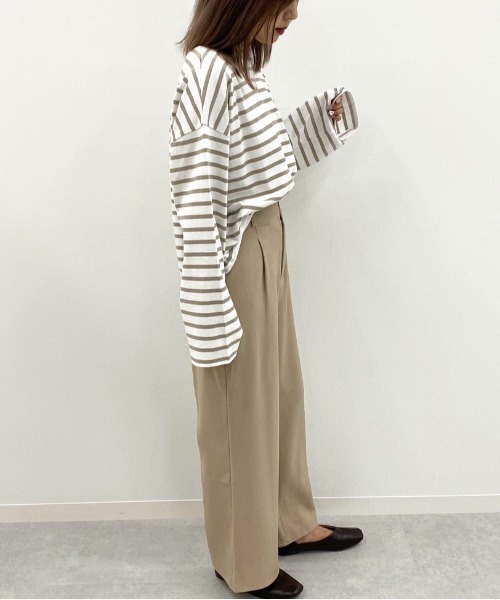 apres jour mignon(アプレジュールミニョン)の「タック入りストレートパンツ【ZOZOTOWN限定アイテム】(その他パンツ・レディース・ダークブラウン/ベージュ/モカ・フリー)」の17枚目の写真