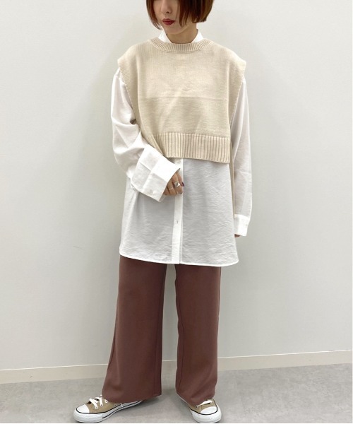 apres jour mignon(アプレジュールミニョン)の「タック入りストレートパンツ【ZOZOTOWN限定アイテム】(その他パンツ・レディース・ダークブラウン/ベージュ/モカ・フリー)」の11枚目の写真