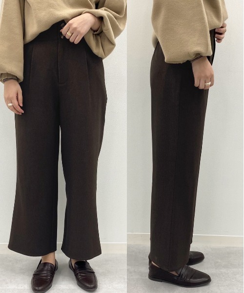 apres jour mignon(アプレジュールミニョン)の「タック入りストレートパンツ【ZOZOTOWN限定アイテム】(その他パンツ・レディース・ダークブラウン/ベージュ/モカ・フリー)」の18枚目の写真