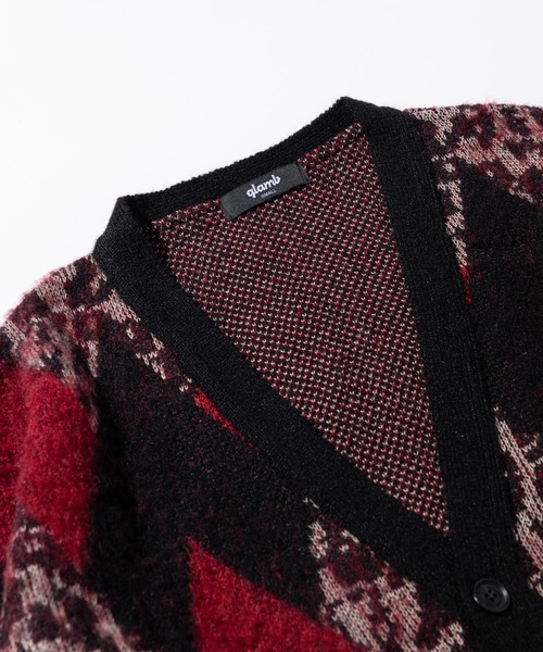 glamb（グラム）の「Crazy argyle knit / クレイジーアーガイルニット（ニット/セーター・メンズ・イエロー/レッド/ブラック・M/S/L）」の7枚目の写真