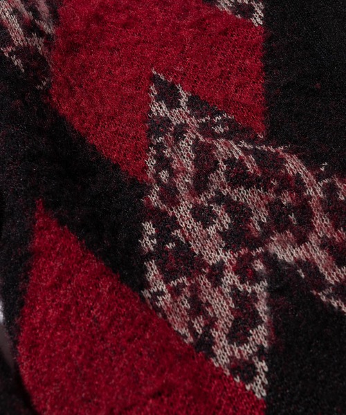 glamb（グラム）の「Crazy argyle knit / クレイジーアーガイルニット（ニット/セーター・メンズ・イエロー/レッド/ブラック・M/S/L）」の9枚目の写真