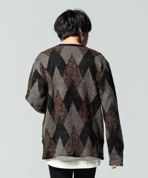 glamb（グラム）の「Crazy argyle knit / クレイジーアーガイルニット（ニット/セーター・メンズ・イエロー/レッド/ブラック・M/S/L）」の12枚目の写真