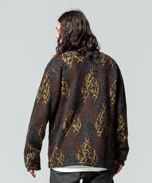 glamb（グラム）の「Crazy argyle knit / クレイジーアーガイルニット（ニット/セーター・メンズ・イエロー/レッド/ブラック・M/S/L）」の19枚目の写真