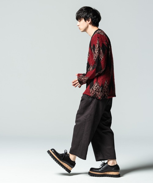 glamb（グラム）の「Crazy argyle knit / クレイジーアーガイルニット（ニット/セーター・メンズ・イエロー/レッド/ブラック・M/S/L）」の17枚目の写真