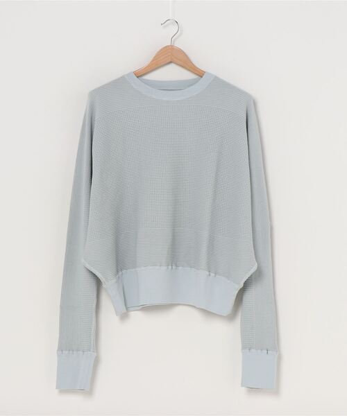 v::room（ヴィルーム）の「【V::ROOM 】ブイ ルーム・Waffle/Rib Combo Tube LS Dolmman Crew（スウェット・レディース・ホワイト/グレー・O/S）」の2枚目の写真
