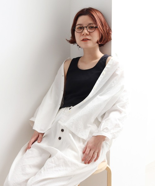 bulle de savon（ビュルデサボン）の「テレコドット　ノースリーブプルオーバー（タンクトップ・レディース・ホワイト/ブラック・FREE）」の5枚目の写真