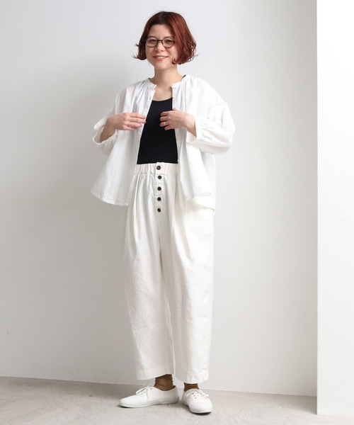 bulle de savon（ビュルデサボン）の「テレコドット　ノースリーブプルオーバー（タンクトップ・レディース・ホワイト/ブラック・FREE）」の4枚目の写真