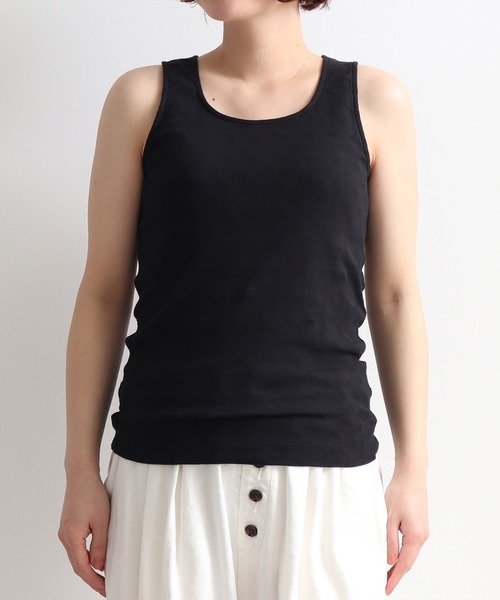 bulle de savon（ビュルデサボン）の「テレコドット　ノースリーブプルオーバー（タンクトップ・レディース・ホワイト/ブラック・FREE）」の6枚目の写真