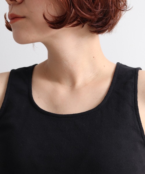 bulle de savon（ビュルデサボン）の「テレコドット　ノースリーブプルオーバー（タンクトップ・レディース・ホワイト/ブラック・FREE）」の9枚目の写真