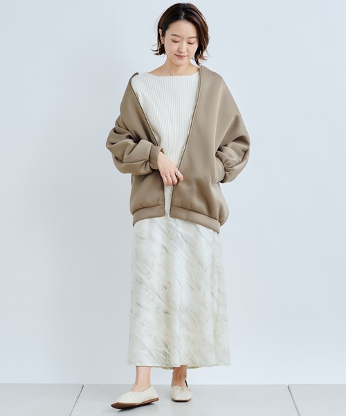 DouDou(ドゥドゥ)の「カノコダンボールショートブルゾン(ブルゾン・レディース・グレイッシュベージュ/カーキ・FREE)」の4枚目の写真