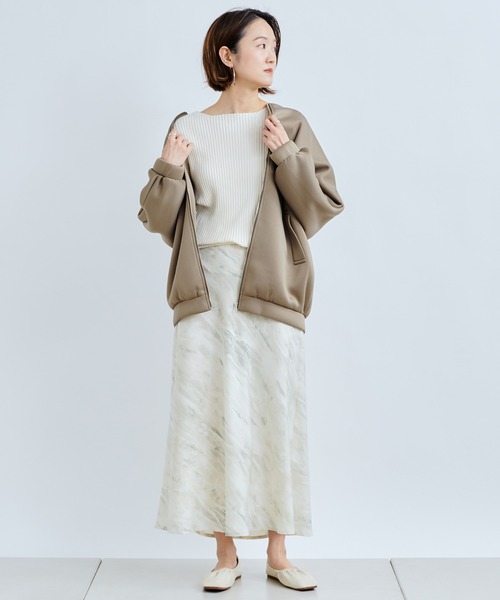 DouDou(ドゥドゥ)の「カノコダンボールショートブルゾン(ブルゾン・レディース・グレイッシュベージュ/カーキ・FREE)」の5枚目の写真