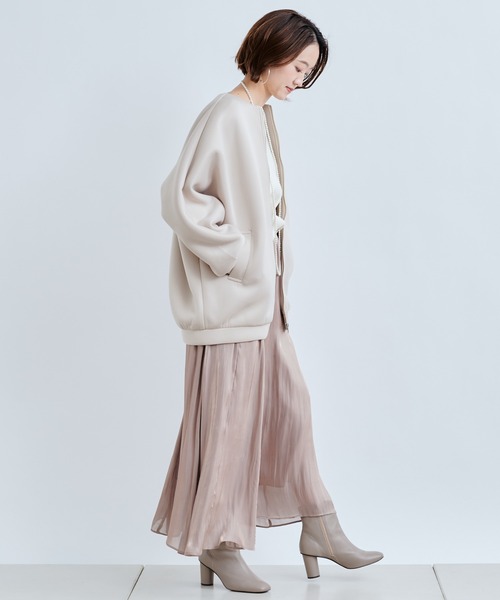 DouDou(ドゥドゥ)の「カノコダンボールショートブルゾン(ブルゾン・レディース・グレイッシュベージュ/カーキ・FREE)」の11枚目の写真