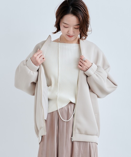 DouDou(ドゥドゥ)の「カノコダンボールショートブルゾン(ブルゾン・レディース・グレイッシュベージュ/カーキ・FREE)」の15枚目の写真