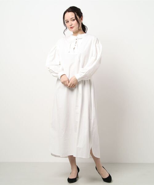 archives（アルシーヴ）の「２ＷＡＹレースＵＰシャツワンピース（ワンピース・レディース・オフホワイト/ベージュ/グリーン/ラベンダー・MEDIUM）」の6枚目の写真