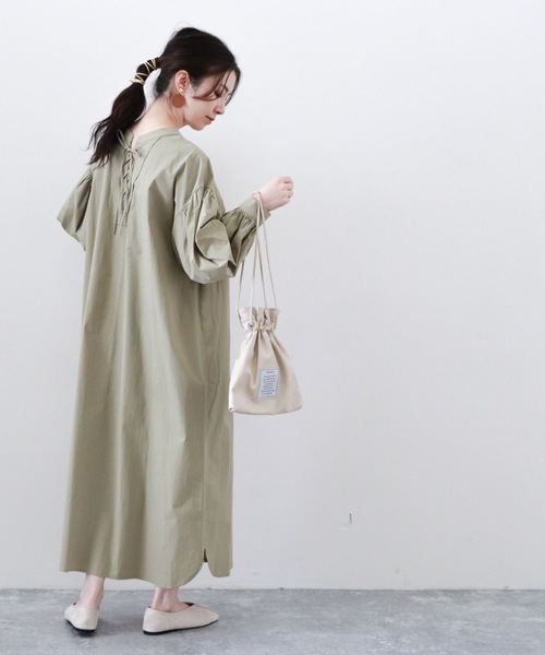 archives（アルシーヴ）の「２ＷＡＹレースＵＰシャツワンピース（ワンピース・レディース・オフホワイト/ベージュ/グリーン/ラベンダー・MEDIUM）」の3枚目の写真