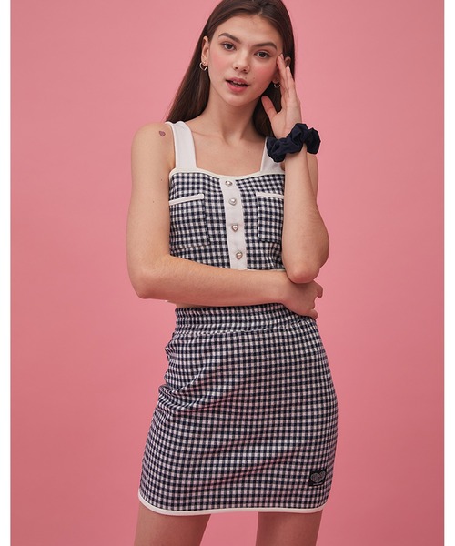 LUVISTRUE(ラヴイズトゥルー)の「『LUV IS TRUE/ラブ イズ トゥルー』GR CHECK SKIRT /チェック柄 ミニスカート(スカート・レディース・ネイビー/ピンク・FREE)」の15枚目の写真