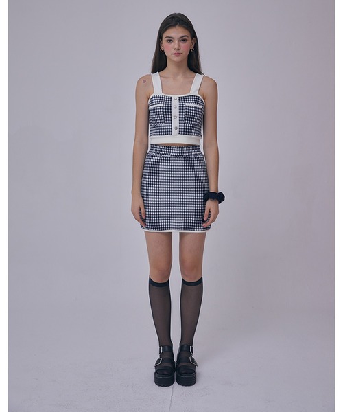 LUVISTRUE(ラヴイズトゥルー)の「『LUV IS TRUE/ラブ イズ トゥルー』GR CHECK SKIRT /チェック柄 ミニスカート(スカート・レディース・ネイビー/ピンク・FREE)」の13枚目の写真