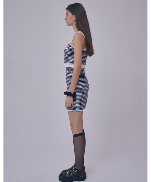 LUVISTRUE(ラヴイズトゥルー)の「『LUV IS TRUE/ラブ イズ トゥルー』GR CHECK SKIRT /チェック柄 ミニスカート(スカート・レディース・ネイビー/ピンク・FREE)」の7枚目の写真